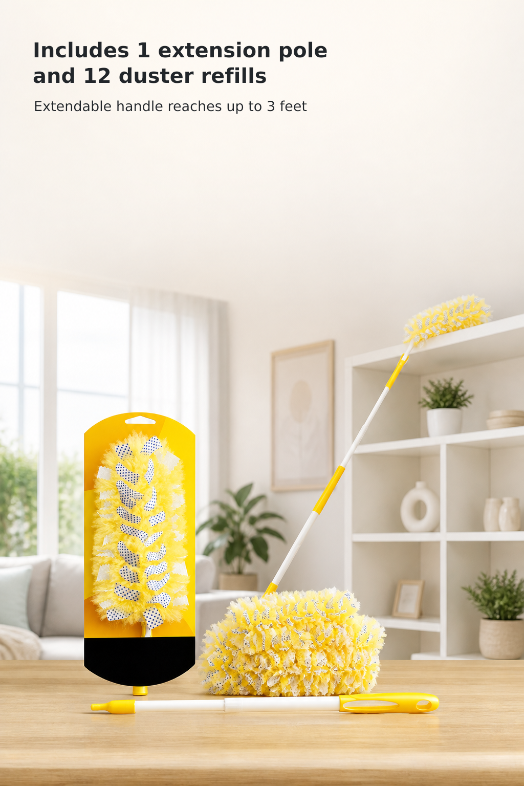 12-Piece Heavy-Duty Duster Set with Extendable Handle