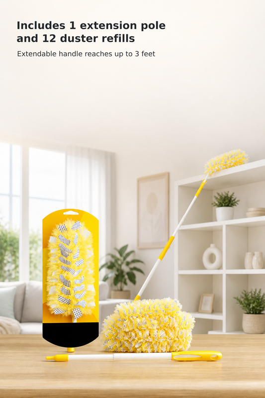 12-Piece Heavy-Duty Duster Set with Extendable Handle